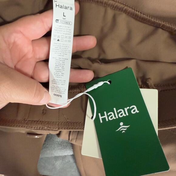 HALARA High Waisted Brown Wide Leg Women's Pants Tall Pull On, L - Picture 4 of 4